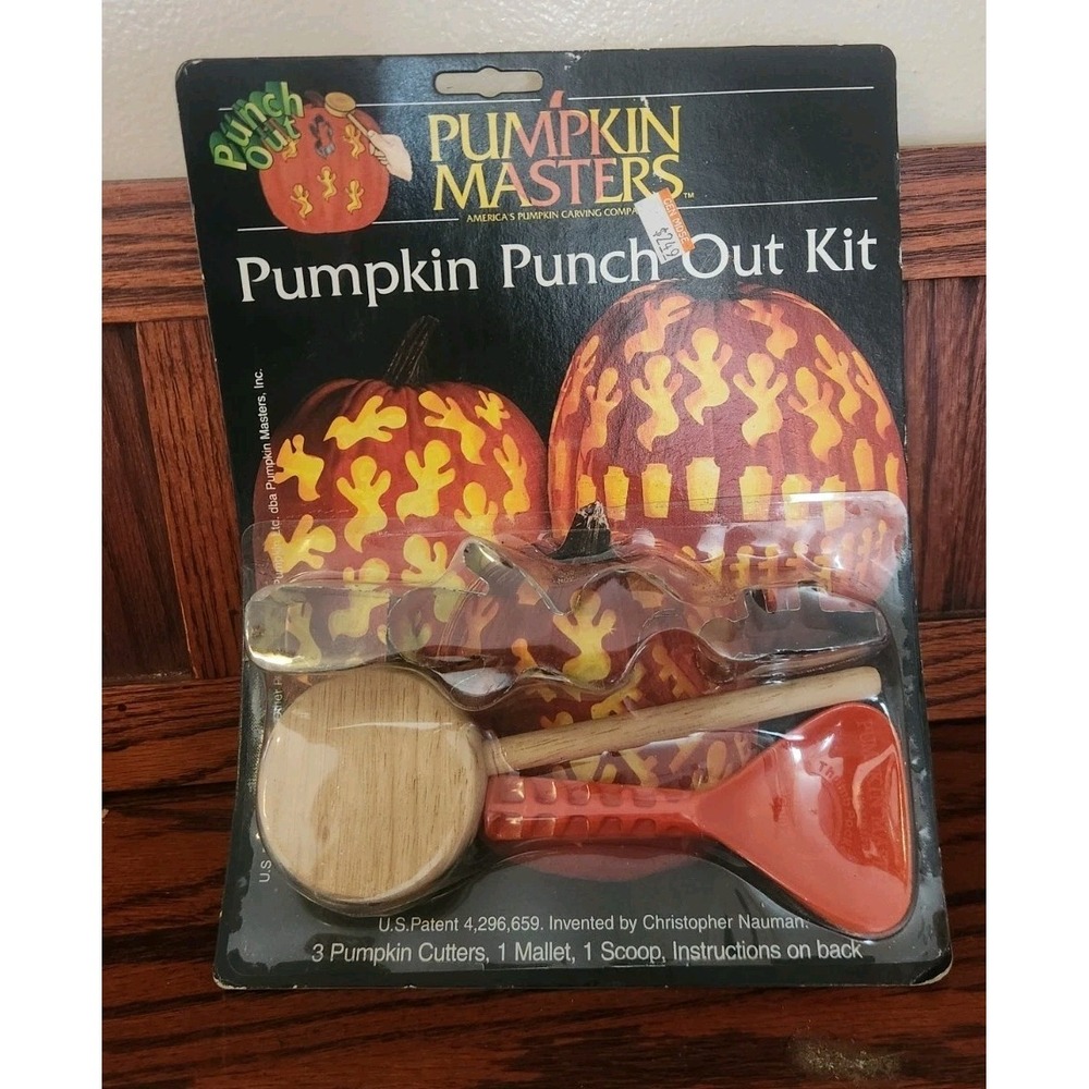 Vtg 1999 Pumpkin Masters Punch Out Kit Ghost‎ Halloween Jack O Lantern Carving